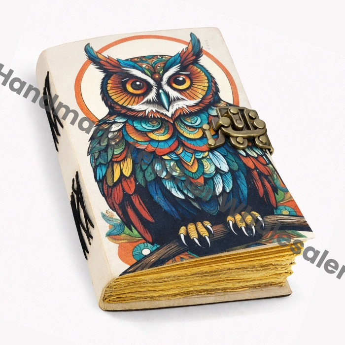 Handmade Leather Owl Grimoire Journal – Witchy Book of Shadows