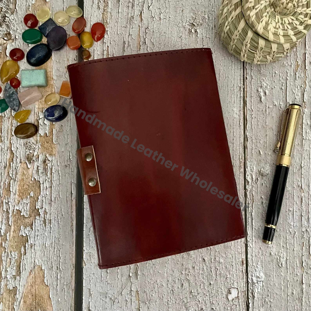 Handmade Leather Owl Journal: Embossed Writing Notebook (7x5 Inches)