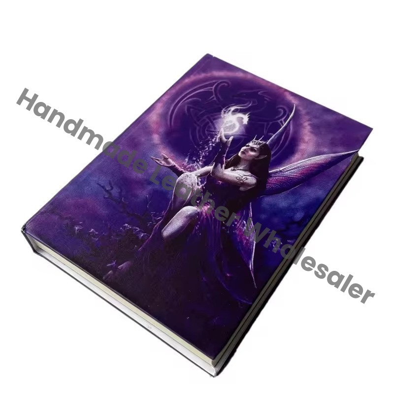 Handmade Leather Printed Journal Fairy With Wings Design Cardboard Cotton White Paper Notebook Sketchbook Drawing Planner Diary
