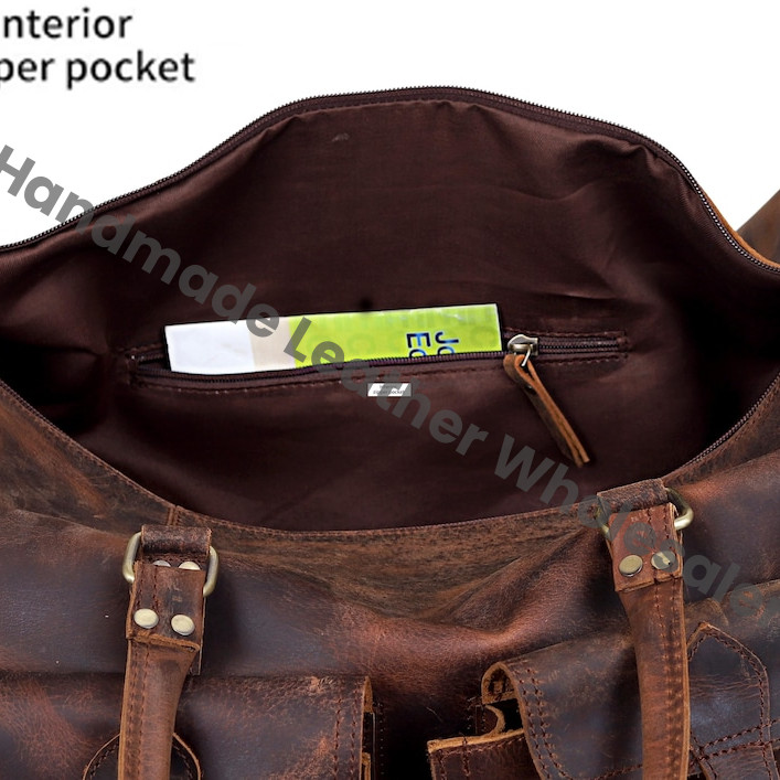 Handmade Leather Rolling Duffel Bag: Personalized Weekender Trolley Travel Bag Groomsmen Gift