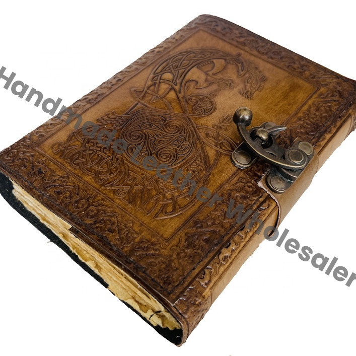 Handmade Leather Rustic Leather Journal Lovely Dragon Handmade Deckle Recycled Paper DND Gratitude Journal Gift for Women