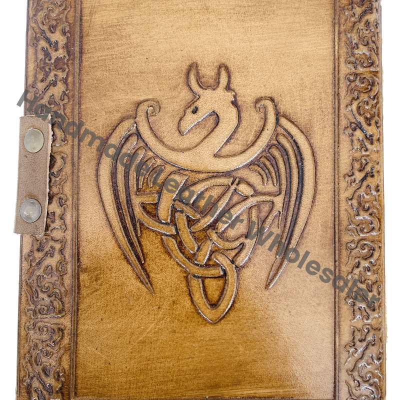 Handmade Leather Rustic Leather Journal Lovely Dragon Handmade Deckle Recycled Paper DND Gratitude Journal Gift for Women