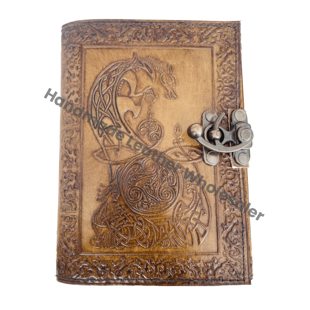 Handmade Leather Rustic Leather Journal Lovely Dragon Handmade Deckle Recycled Paper DND Gratitude Journal Gift for Women