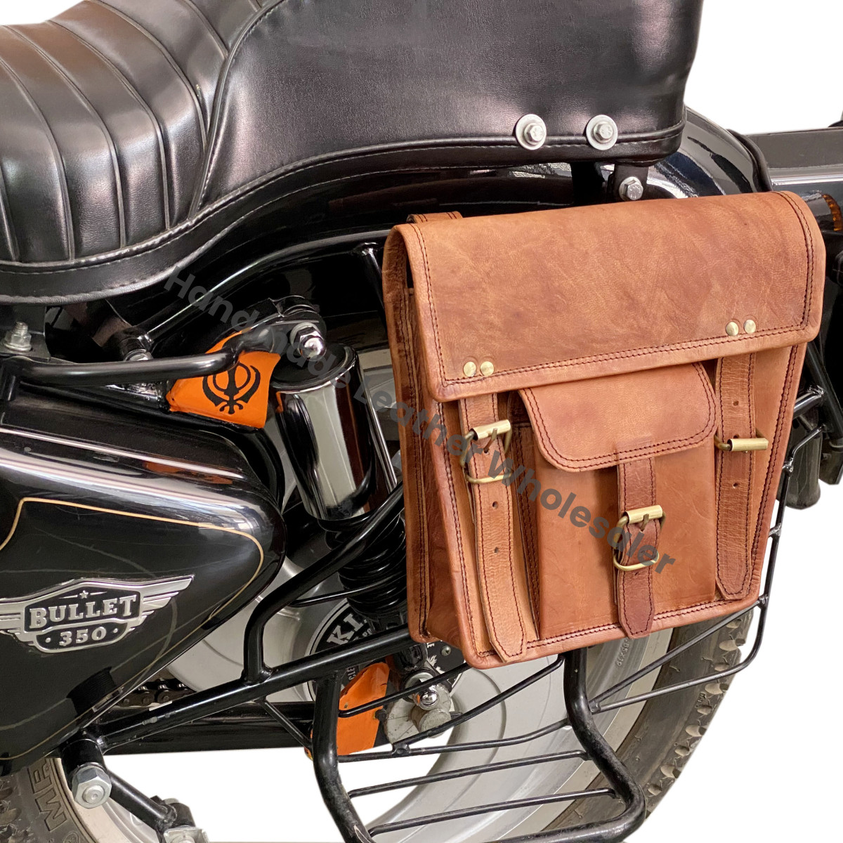 Handmade Leather Side Bag Antique Design Motorcycled Bag Use for Almost Motorcycle