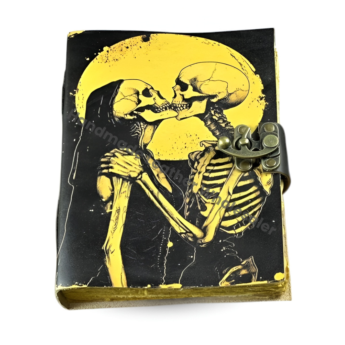 Handmade Leather Skull Journal: Vintage Book of Shadows Grimoire