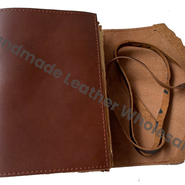 Handmade Medium Vintage Genuine Leather Journal Brown Bound Notebook Travel Diary Sketchbook Drawing Planner Custom Logo Gift