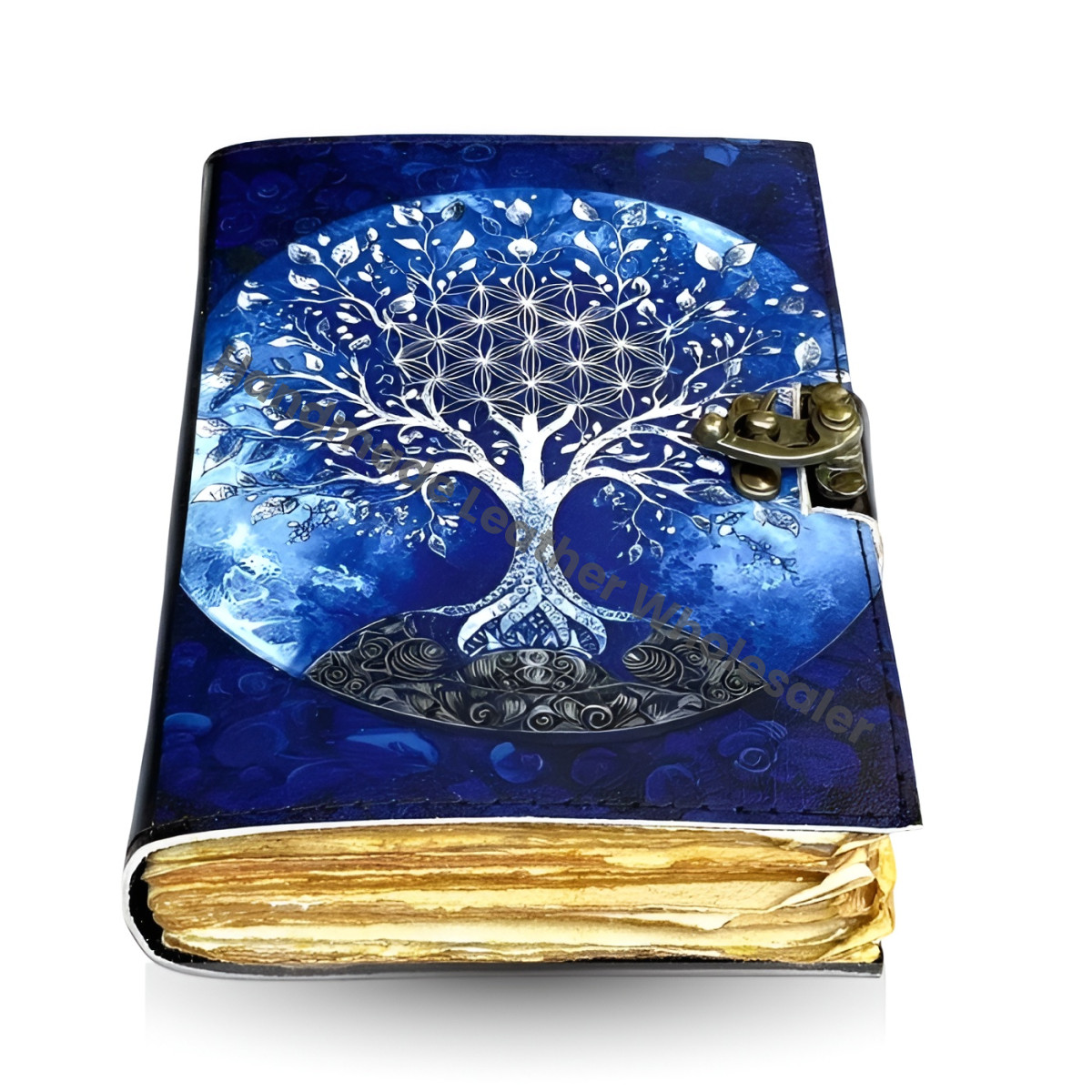 Handmade Moon Tree Leather Grimoire Journal Wiccan Book of Shadows Witchcraft Spell book & Wiccan Pagan Gothic Occult