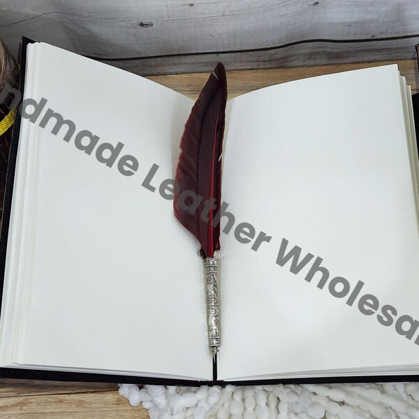 Handmade Owl Embossed Leather Journal, Book of Shadows