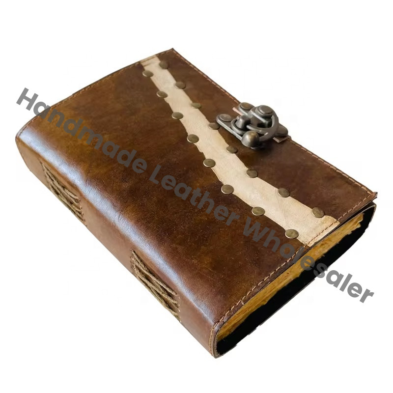 Handmade Personal Organizer Leather Hardcover Notebook Spiral Bound Gift with Custom Logo-Office Journal for Travel and Writing