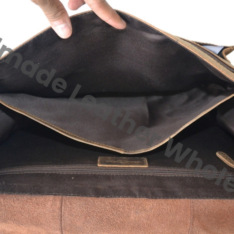 Handmade Retro Soft Leather Unique New Design Vintage Crazy Horse Leather Durable Sling Bag Handbag Office Bag