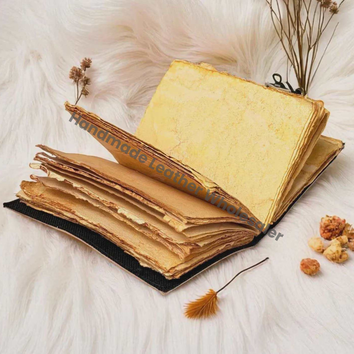 Handmade Santa Sleigh Journal | Vintage Christmas Diary, Writing Diary Book of Shadows Vintage Witchcraft Spell book