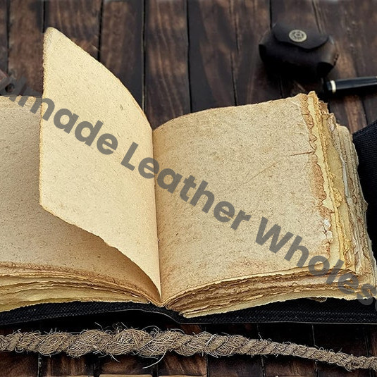 Handmade Seven Stone Leather Journal, Embossed Book of Shadows