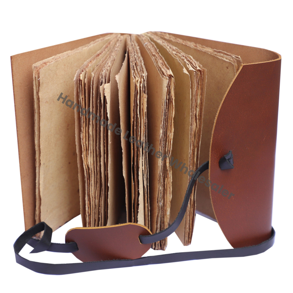 Handmade Soft Leather Journals Strap Writing Diary Deckle Edge Paper Bound Blank Book of Spells Sketchbook Planner Writing