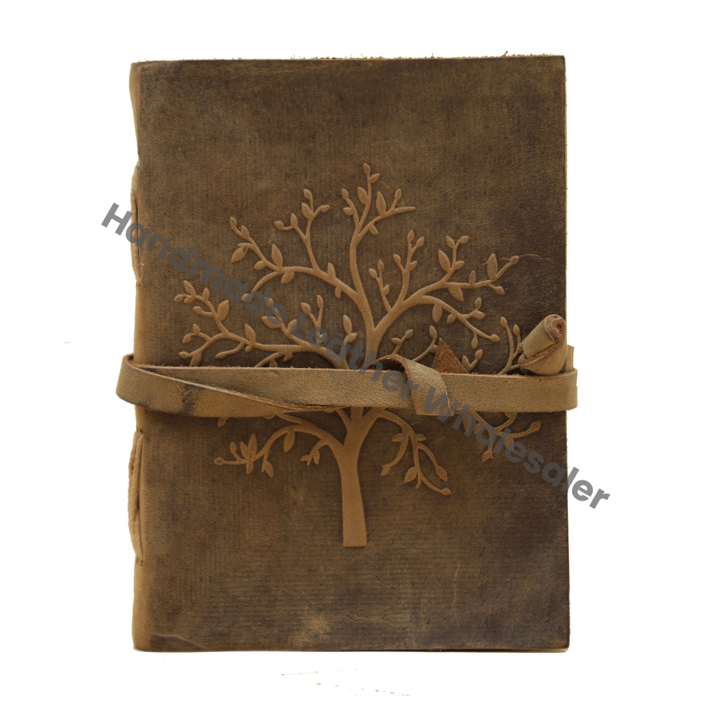 Handmade Soft Leather Spiral Binding Journal Tree Life Design Sketchbook Notebook Day Planner Best Gift Unisex