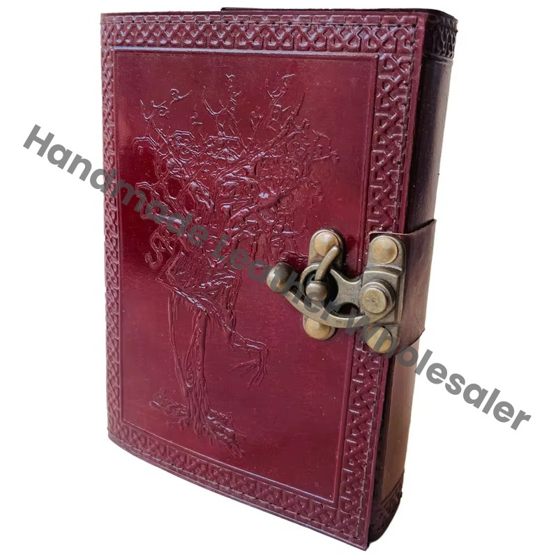 Handmade Tree Life Leather Hardcover Journal Vintage Antique Brown Travel Design Sketchbook Planner Bound Wiccan Journal Gift
