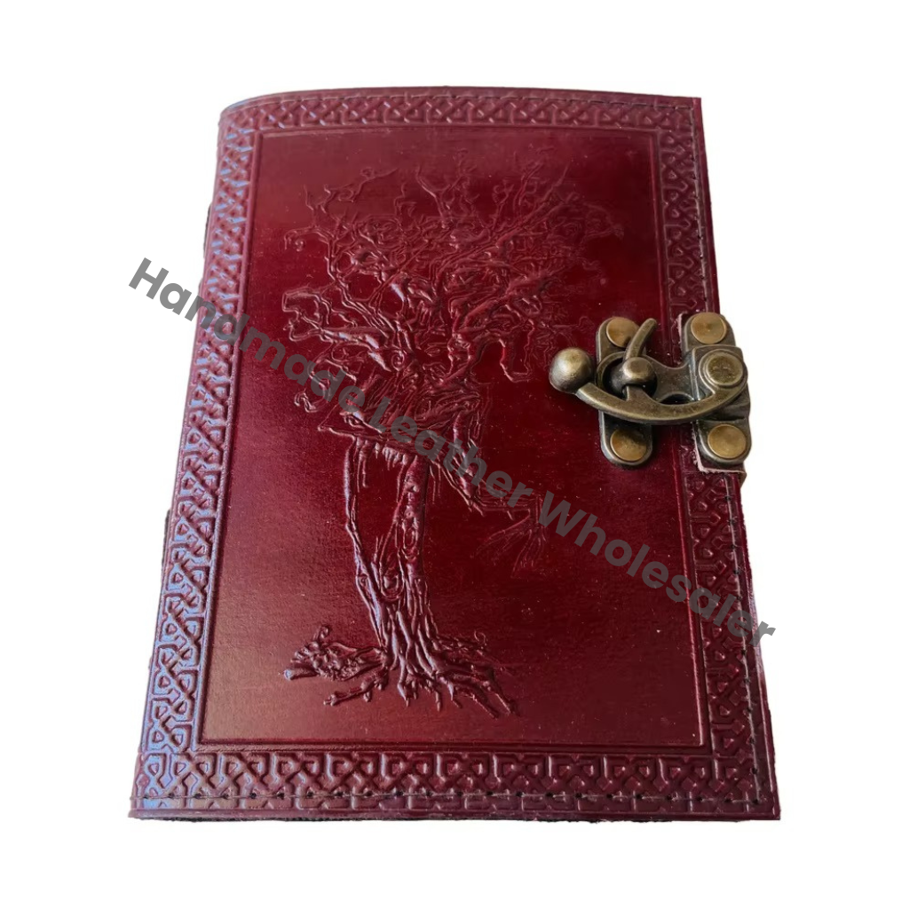 Handmade Tree Life Leather Hardcover Journal Vintage Antique Brown Travel Design Sketchbook Planner Bound Wiccan Journal Gift