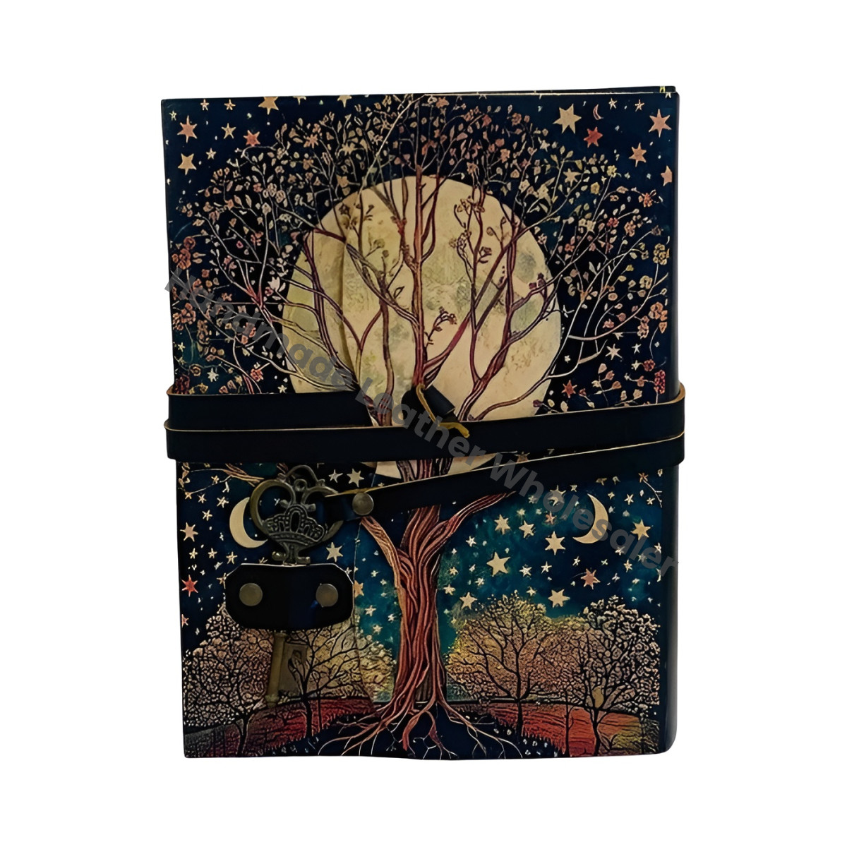 Handmade Tree of Life Journal | 200-400 Page Grimoire Notebook | Moon Phase Leather Diary | Vintage Spell Book | Christmas Gift for Her