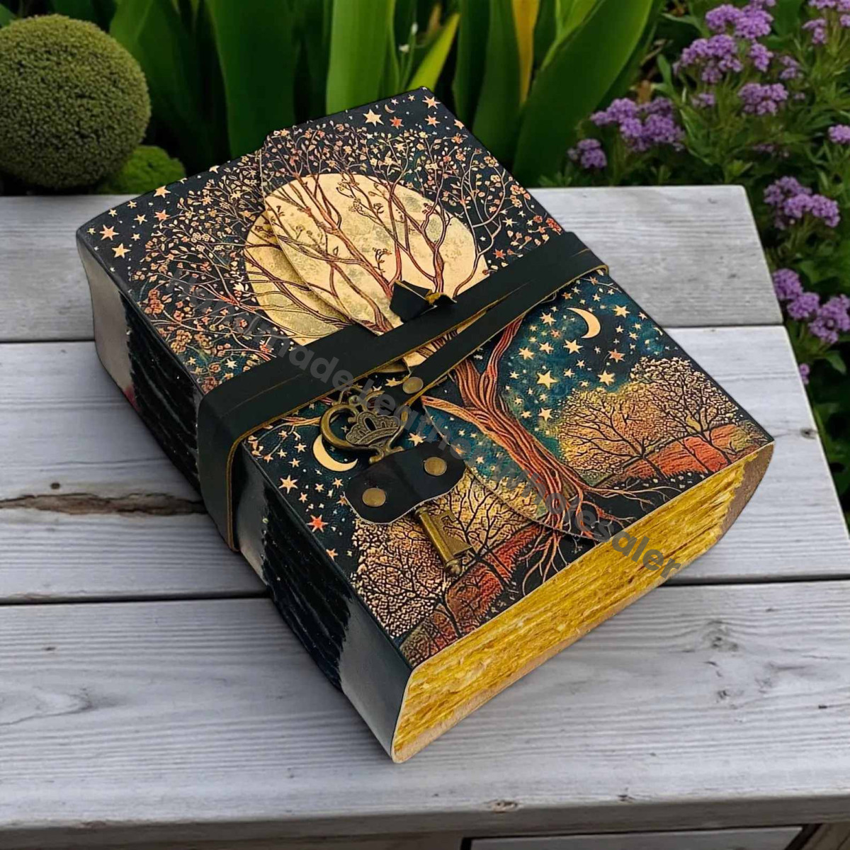 Handmade Tree of Life Journal | 200-400 Page Grimoire Notebook | Moon Phase Leather Diary | Vintage Spell Book | Christmas Gift for Her