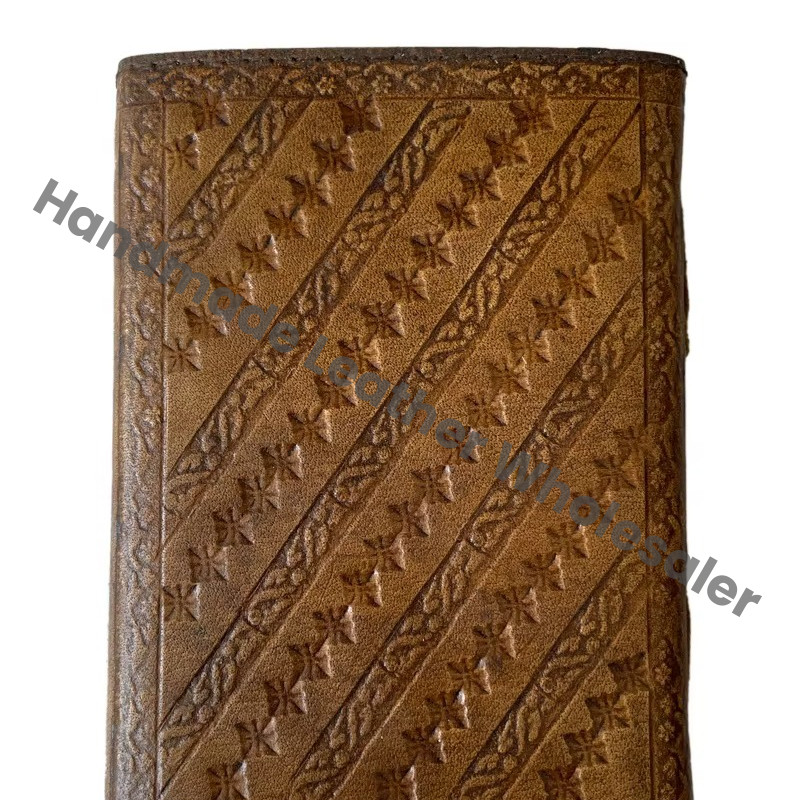 Handmade Vintage Leather Hardcover Journal Charcoal Chakra Antique Regular Embossed Recyclable Paper Sketchbook Planner Gift