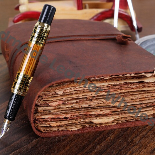 Handmade Vintage leather Journal - Blank Spell Book of Shadows, Grimoire Journal, Travel Writing Notebook, Deckle Edge Paper Closure