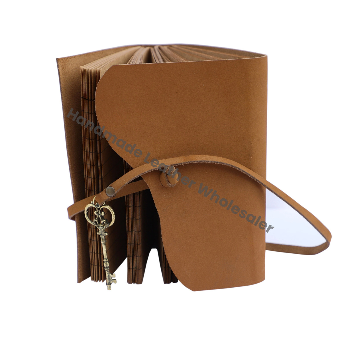 Handmade Vintage Leather Journal for Women Personalized Thermal Bound Paper with Deckle Edge Key Closure New Year Christmas Gift