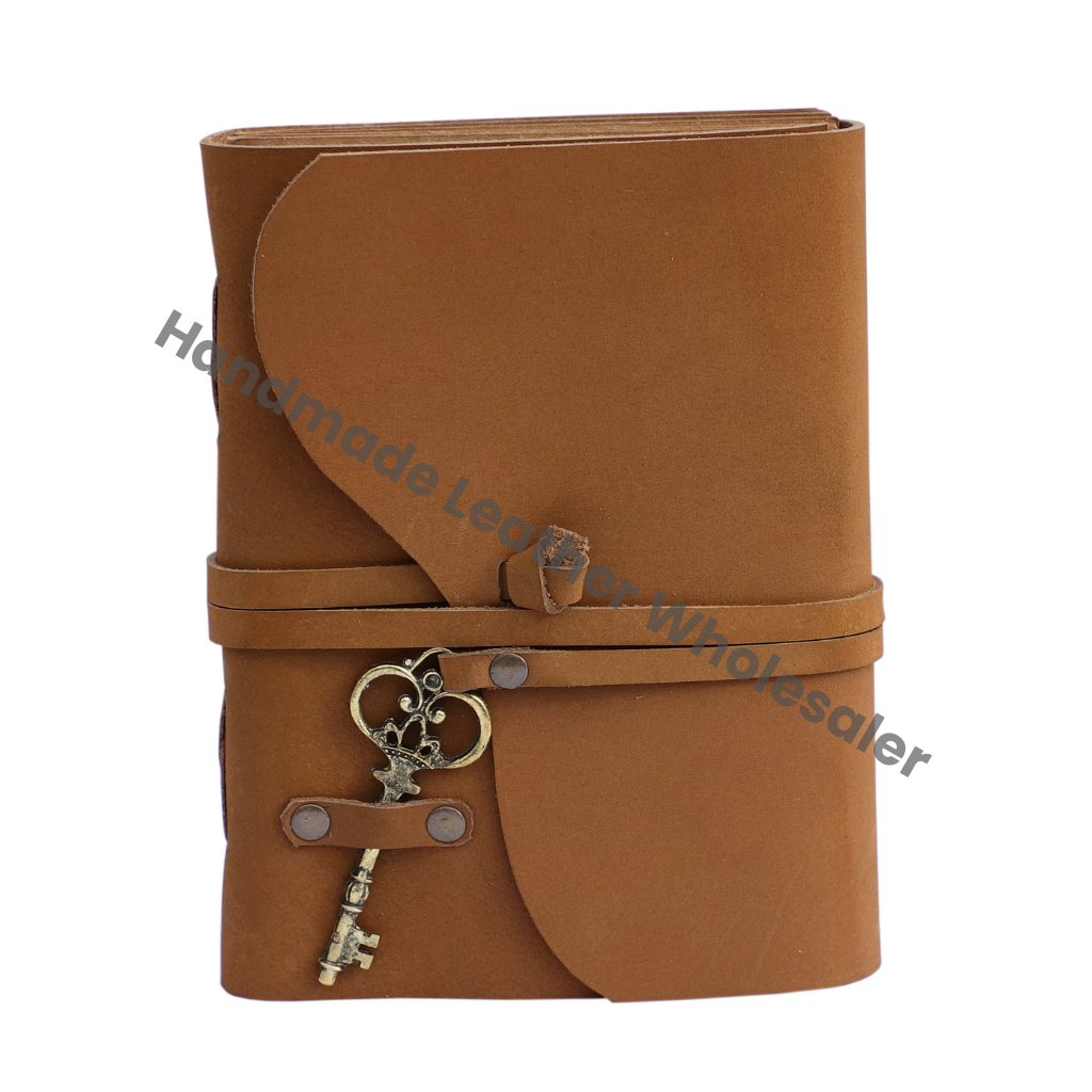 Handmade Vintage Leather Journal for Women Personalized Thermal Bound Paper with Deckle Edge Key Closure New Year Christmas Gift