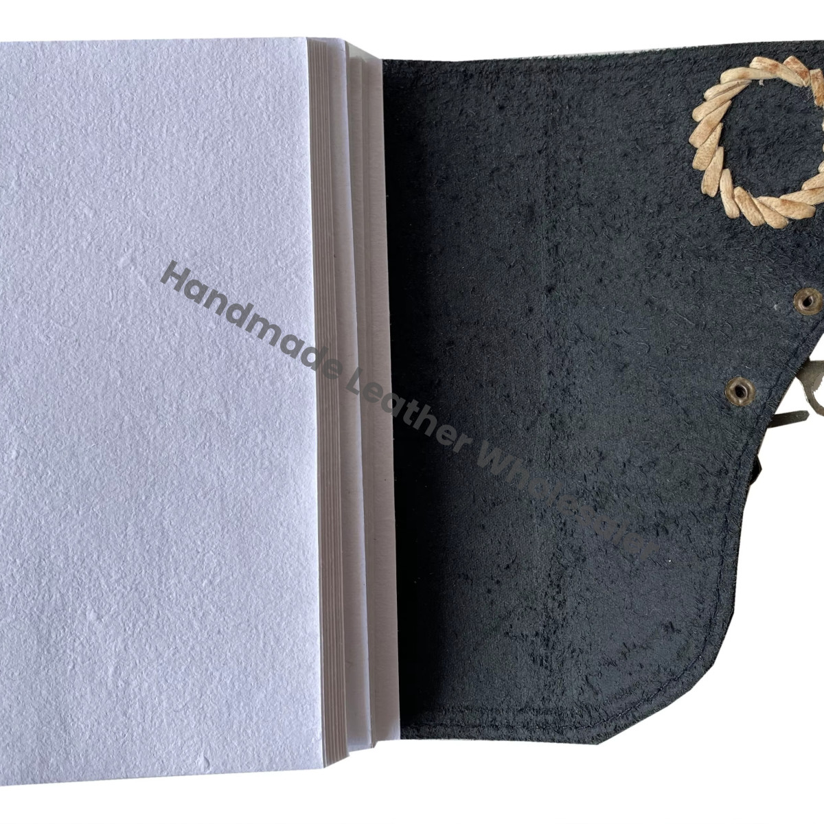 Handmade Vintage Leather Journal Stone Book Shadows Design Thermal Binding Unisex Grimoire Spells Wiccan Sketchbook Travel Gift