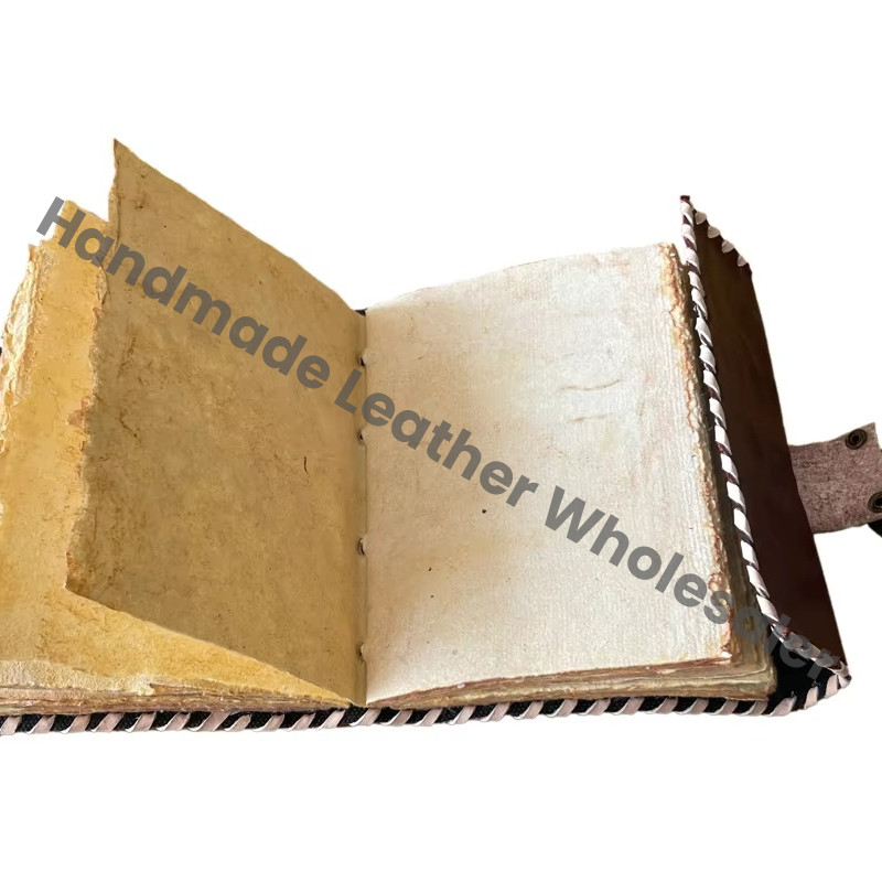 Heart Leather Journal Address Book Embossed Handmade Personal Diary Unlined Gift Antique Brown Deckle Art Paper Personalized