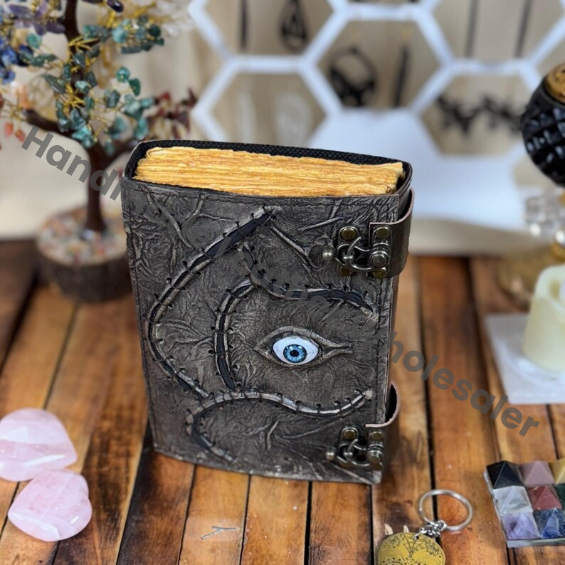 Hocus Pocus Book of Spells: Leather Journal, Halloween Prop