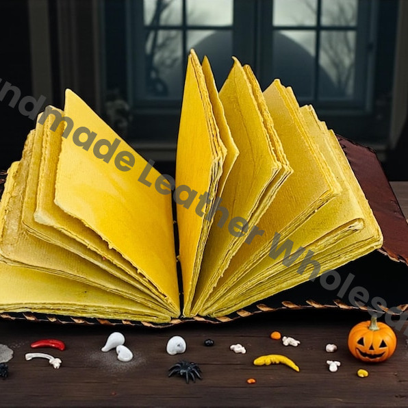 Hocus Pocus Book of Spells • Leather Spell Book of Shadows • Wiccan Pagan Journal • Halloween Decoration & Gift for Him and Her