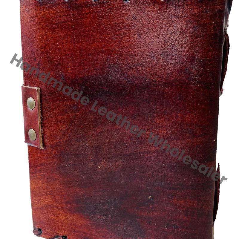 Hocus Pocus Book Spell God Magical Moon Handmade Leather Stone Recycled Deckle Hard Leather Cover Eco-friendly Blank Pages