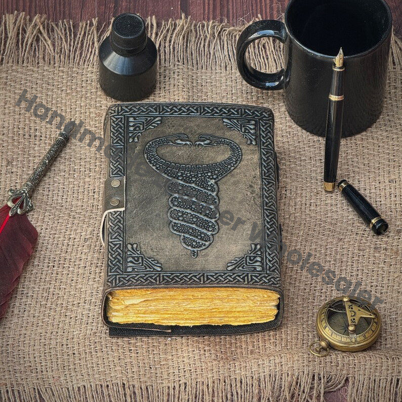 Hocus Pocus Eye Book of Shadows Vintage Leather Journal Grimoire Embossed Leather Book of Shadows Gothic Notebook Blank Spell Handmade Gift