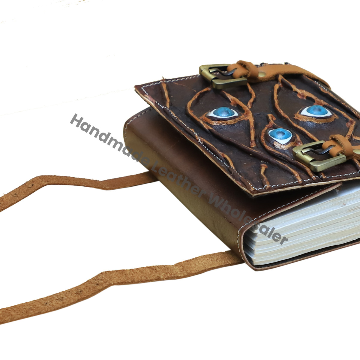 Hocus Pocus Handmade Antique Leather Journal Eye Design Sketchbook Eco-friendly Custom Logo Unisex Travel Gift Day Planner