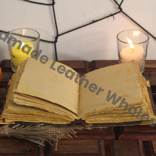 Hocus Pocus Leather Grimoire Journal: Handmade Deckle Edge Book of Shadows