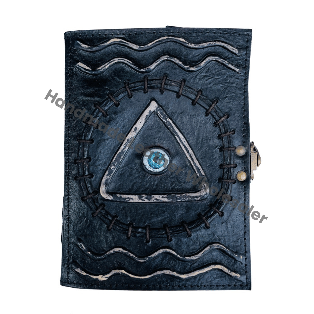 Hocus Pocus Triangle Book Spell Handmade Recycled Deckle Sheets God Eye Magical Spell Books Gift Cover Blank Journal Hard