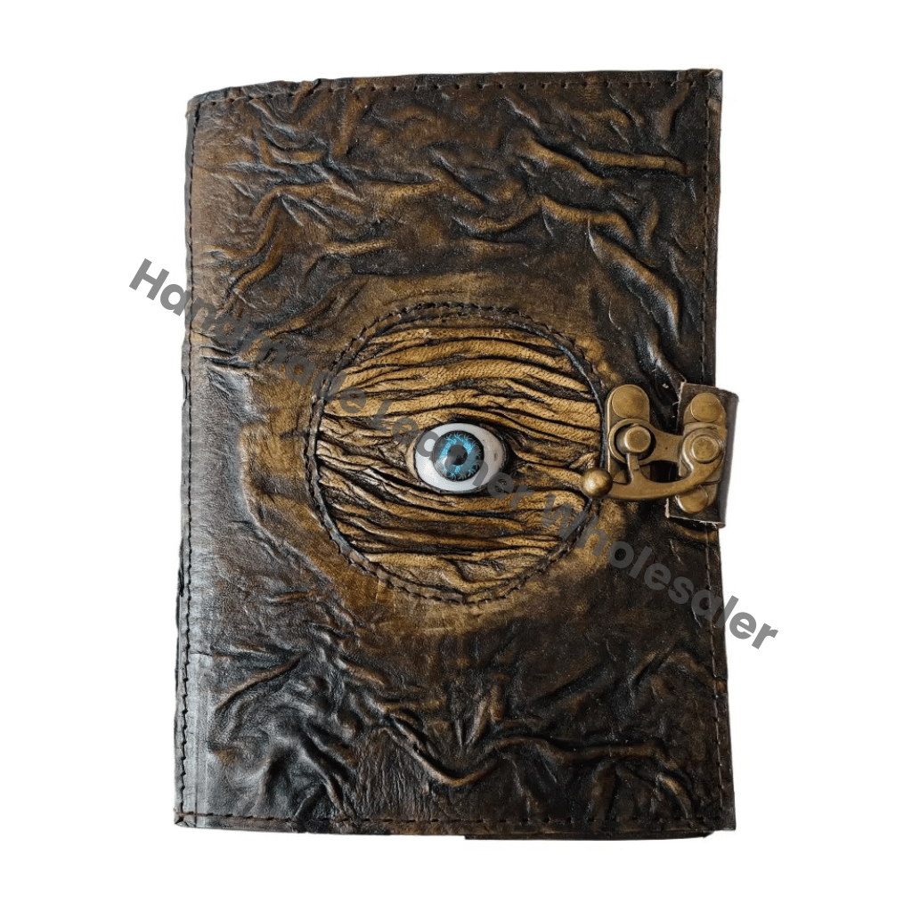 Hocus Pocus Vintage Leather Book Handmade Embossed Charcoal Art Paper Spells Celtic Wiccan Journals for Address Book Gift