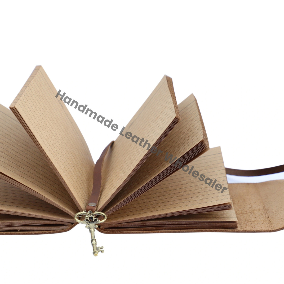 Key Leather Journal Handmade Vintage Deckle Edge Paper Grimoire Journals Junk Christmas Gift Travel Bound Notebooks