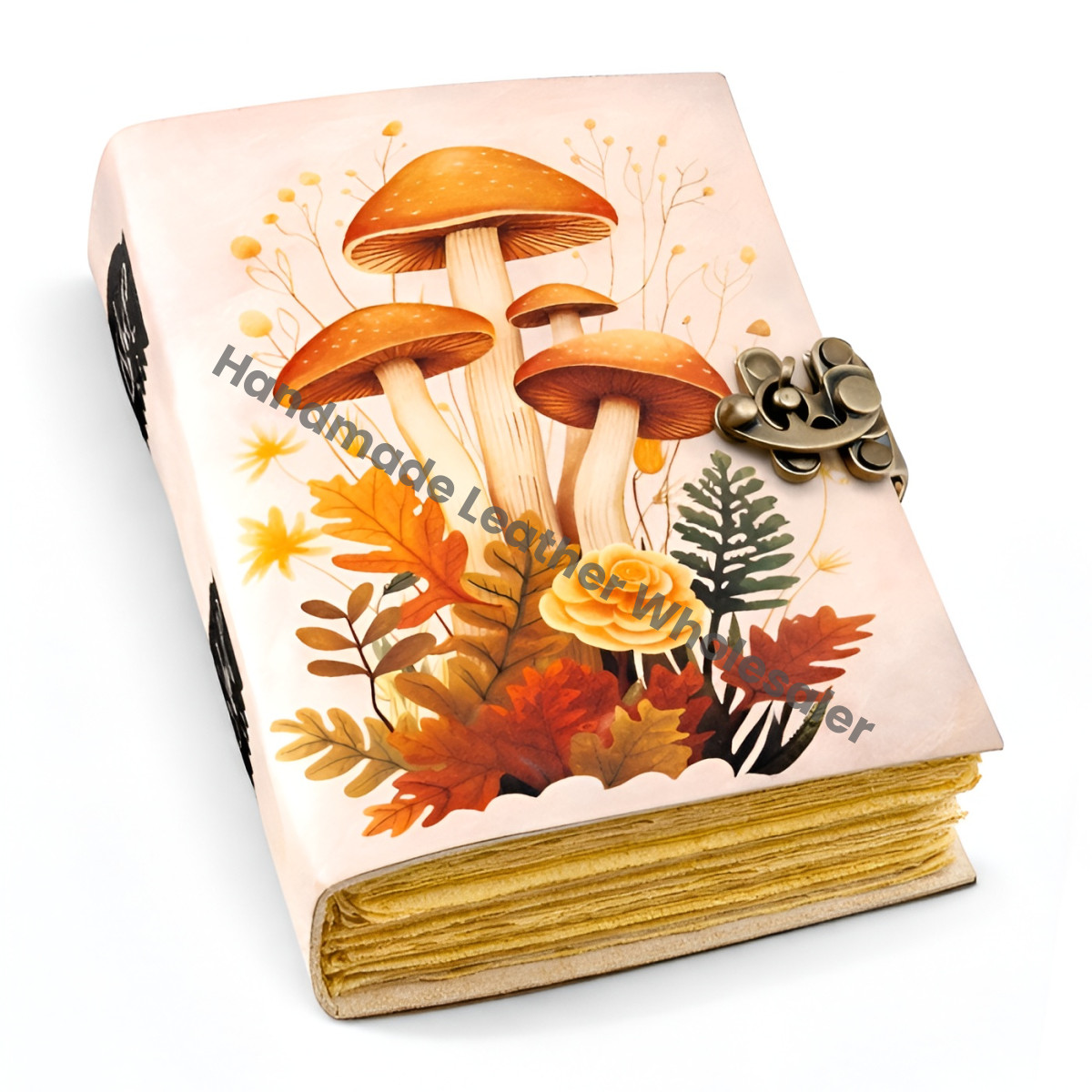 Large Leather Grimoire Journal: Mushroom Spell Book