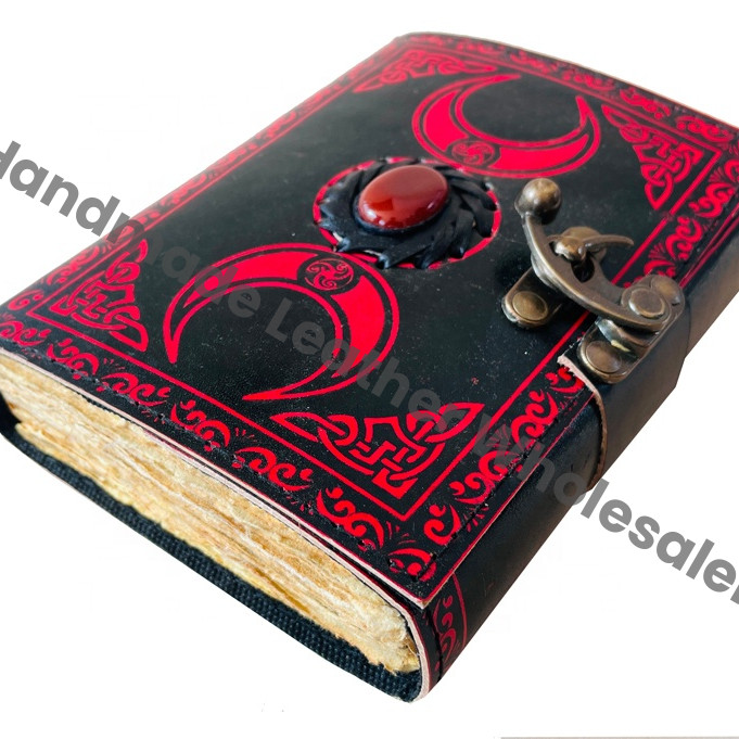 Large Leather Journal for Women Sun & Moon Vintage Book of Shadows Sketchbook Travel Notebook Planner Writing for Traveler