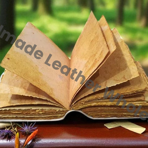 Large Leather Journal – The Plant Lover Tarot Cover, Handmade Gothic Grimoire, Vintage Sketchbook, Witchcraft Spell Book.