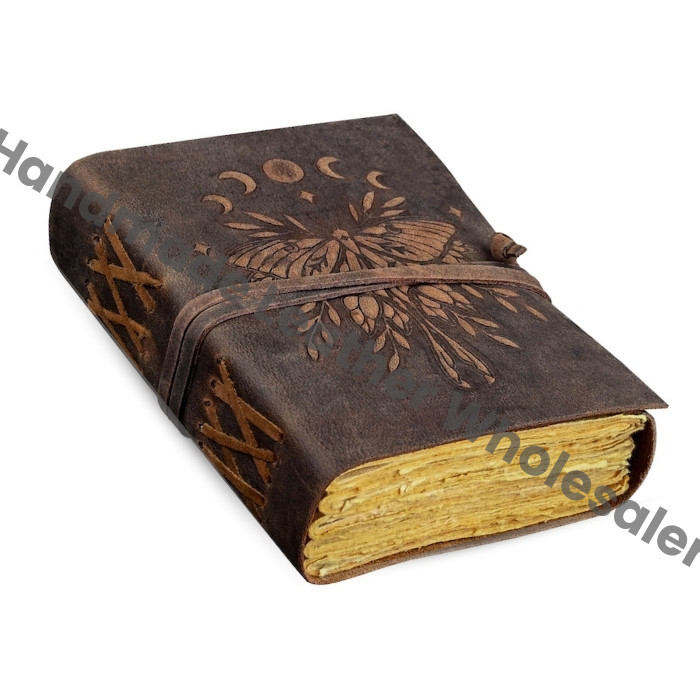 Large Luna Moth Leather Journal – Spell Book, Book of Shadows