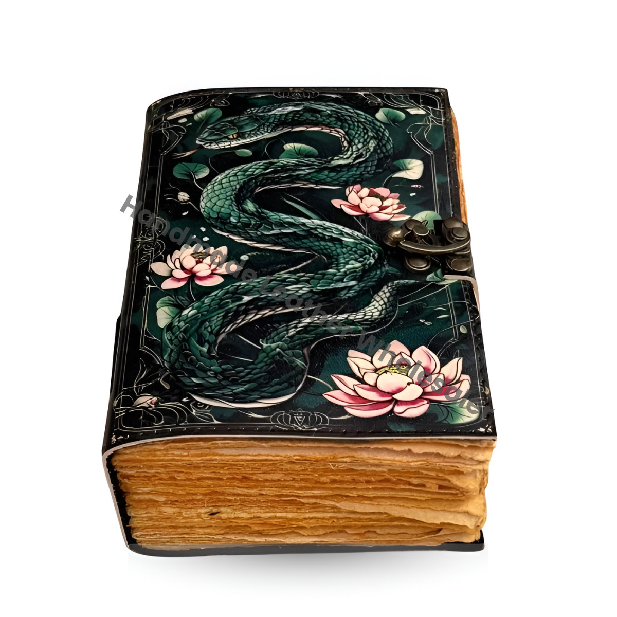 Large Snake Leather Journal: Handmade Grimoire, Spell Book