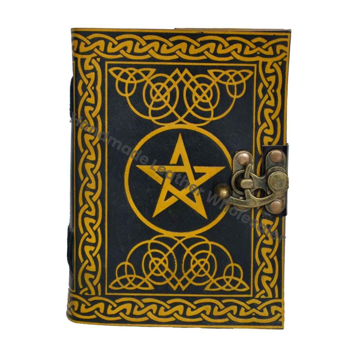 Large Vintage Handmade Hardcover Leather Journal for Women Pentagram Planner Sketchbook with Thermal Binding Writing Gift Giving