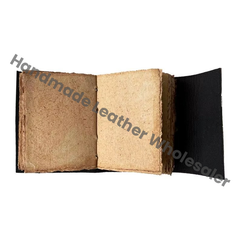 Leaf Embossed Grimoire Leather Address Book Brown Color Handmade Unlined Eco-friendly Paper Best Gift for Men Women