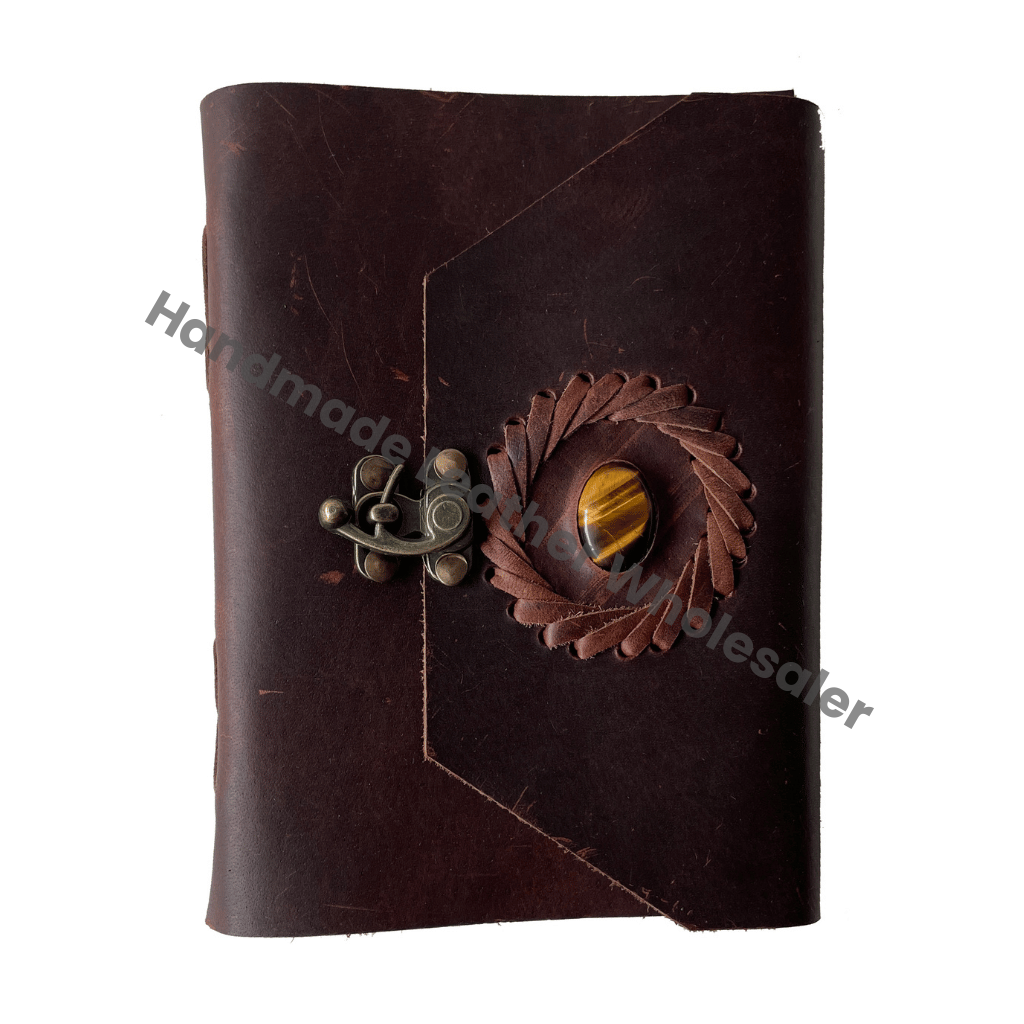 Leather Address Book Handmade Clasp Lock Vintage Design Unisex Lined Pages Eco-Friendly Paper Customized Logo Soft Cover