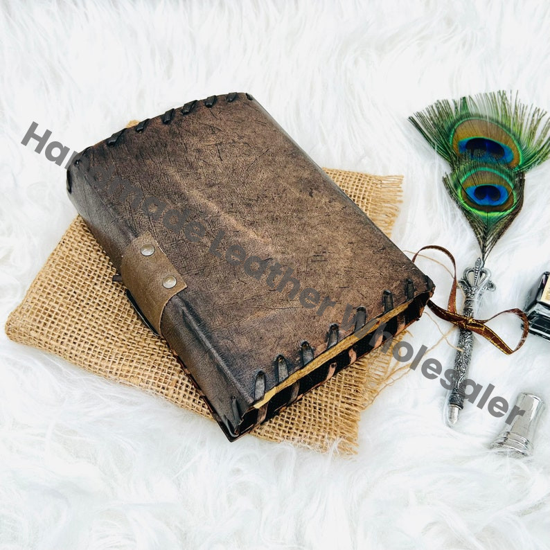 Leather Book of Shadows: Hocus Pocus Spell Book, Halloween Decor