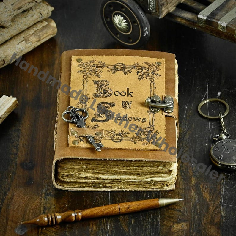 Leather Book of Shadows Journal – Handmade Deckle Edge Paper