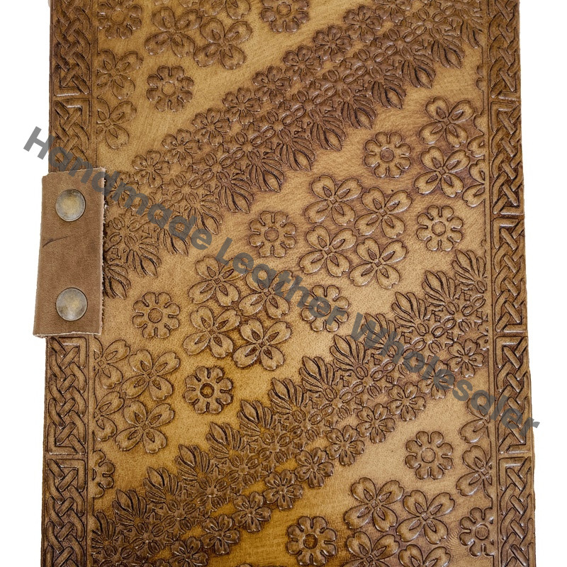 Leather Bound Embossed Vintage Dragon Sketchbook Journal Women Large Book Recyclable Handmade Paper Gift Travel Writing Planner