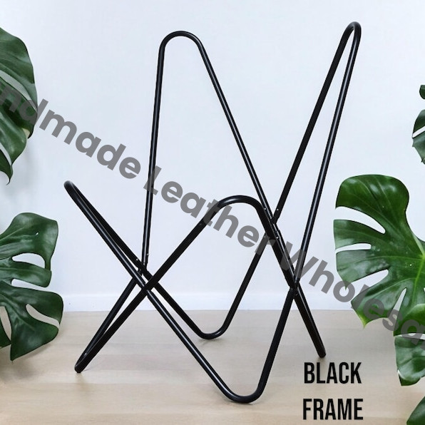 Leather Butterfly Chair with Original Hide Indian Bkf Cowhide Relaxing Chair Leather Butterfly Chair, Relaxing Chair, Vintage Folding Chair