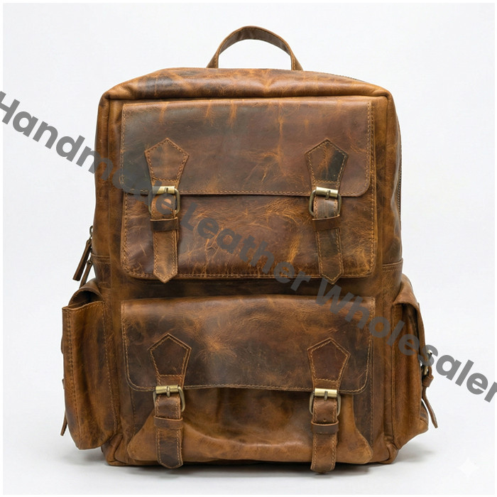 Leather Canvas Travel Backpack – Vintage Laptop Rucksack, Handmade Hiking Adventure Bag, School Satchel, Large Carry-On Gift